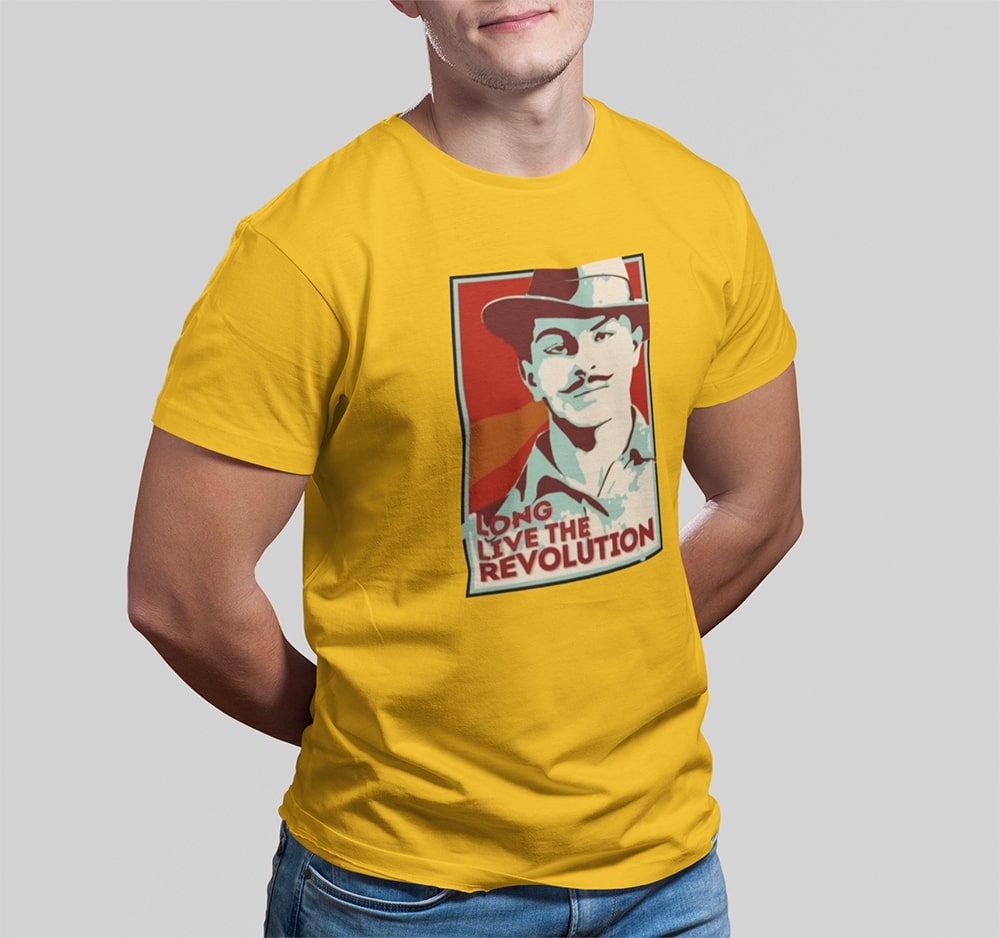 Bhagat Singh Golden Yellow T Shirt
