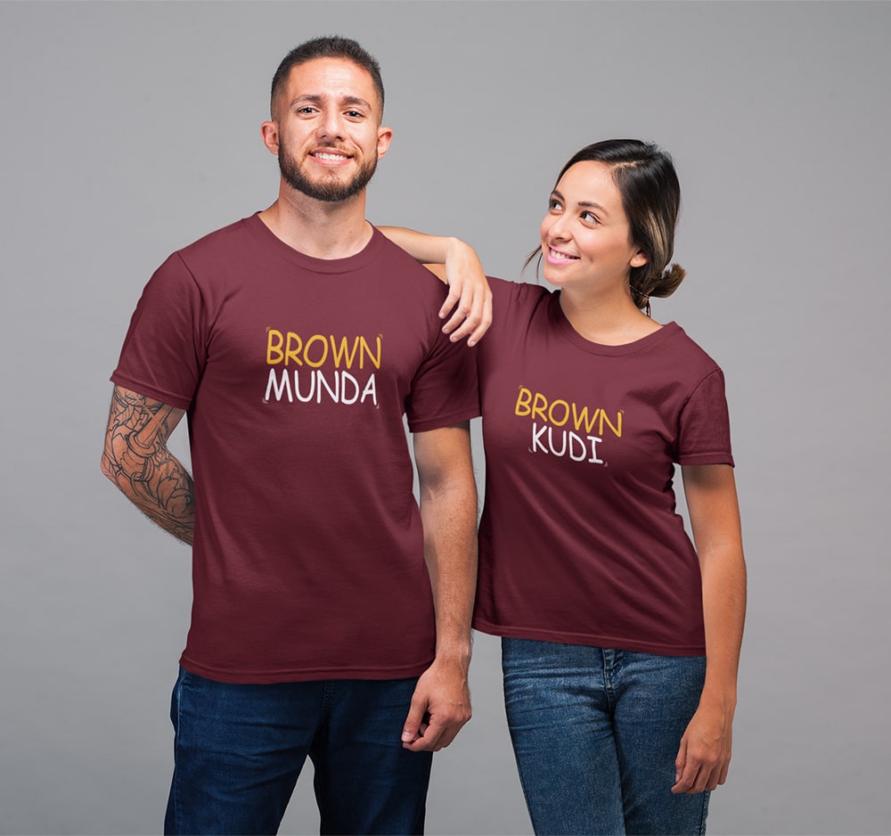 Brown Munda & Brown Kudi Couple T Shirt