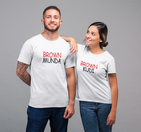 Brown Munda & Brown Kudi Couple T Shirt