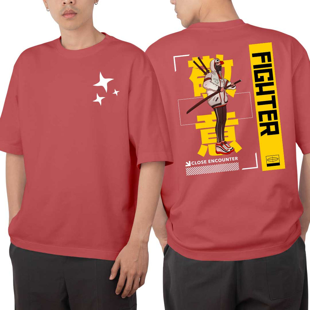 Fighter anime oversized t shirt