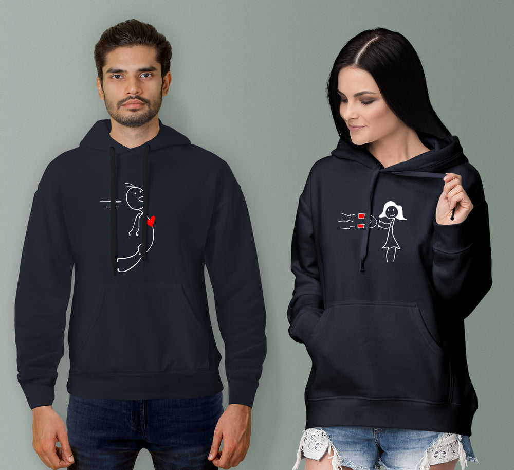 Buy Love Magnet Perfect Match Couple Hoodies Online In India