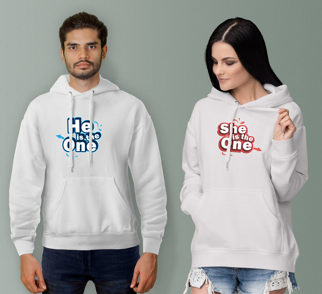 She Is One He Is One Couple Hoodies