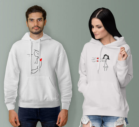 Love Magnet Couple Hoodies