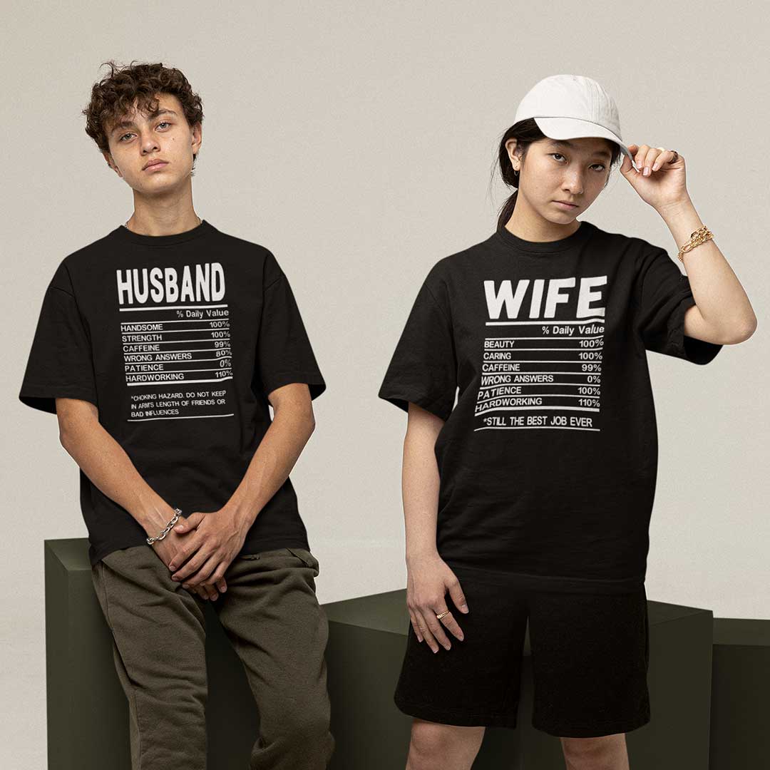 Husband Wife Oversized Couple T Shirt