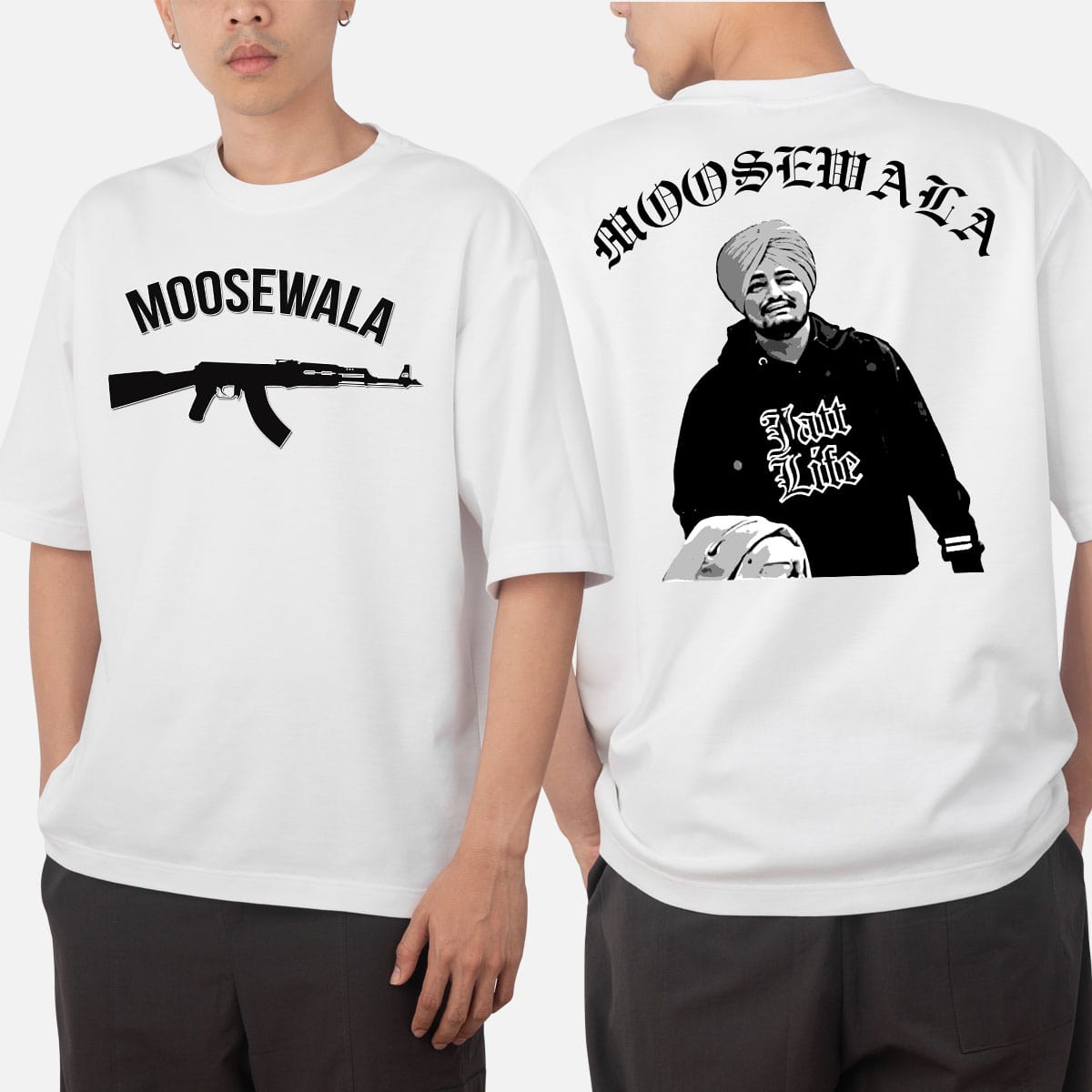 Moosewala Oversized T Shirt White / L