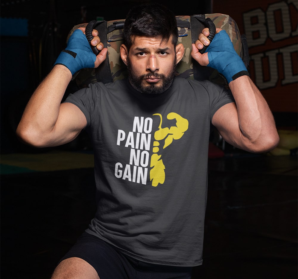 Buy No Pain No Gain Gym T Shirt Online For Men – Punjabi Adda