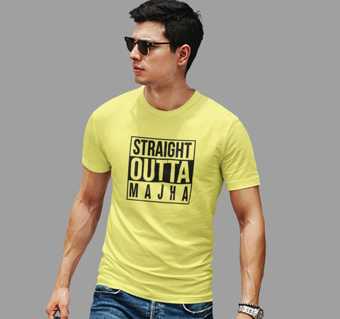 Straight Outta Majha - Men Punjabi T-Shirt