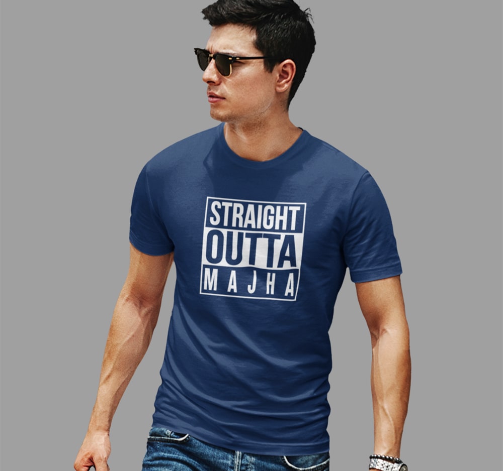 Straight Outta Majha - Men Punjabi T-Shirt