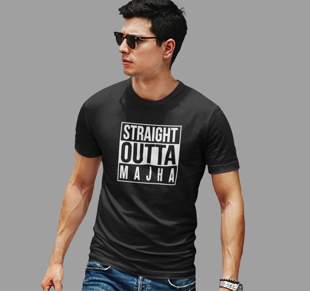 Straight Outta Majha - Men Punjabi T-Shirt