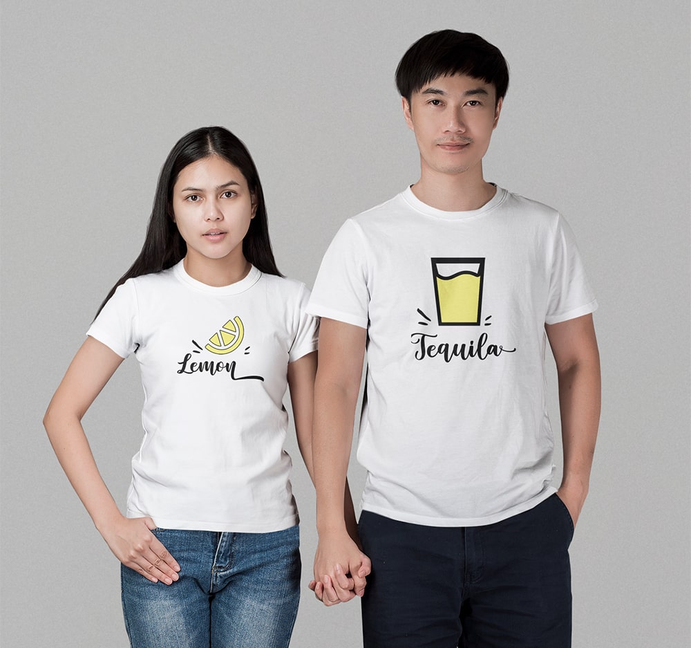 Tequila Lemon Couple T Shirts