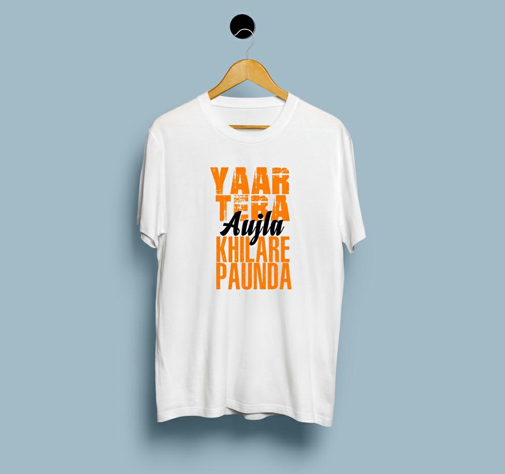 Yaar Tera Aujla Khilare Paunda Men T-shirt