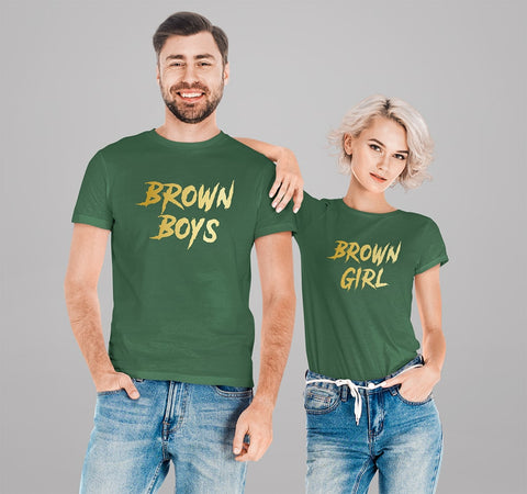Brown Boys & Girl Couple T Shirt