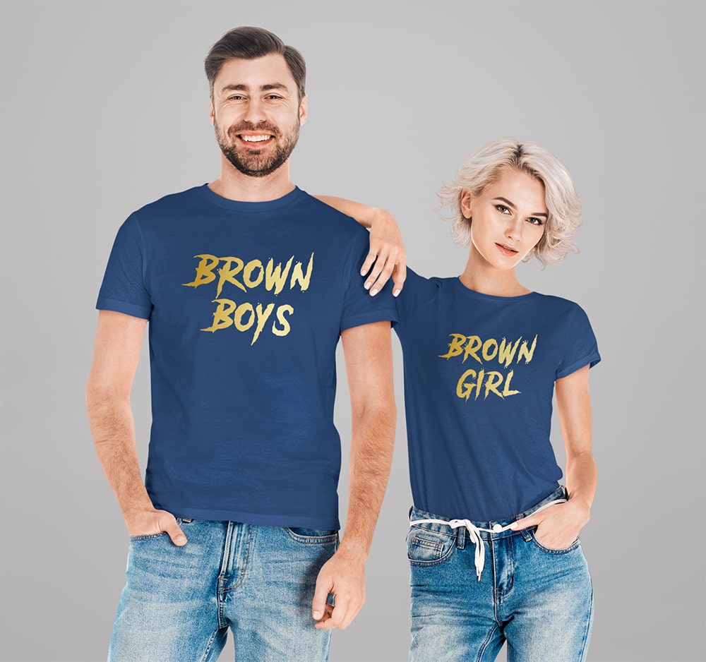 Brown Boys & Girl Couple T Shirt