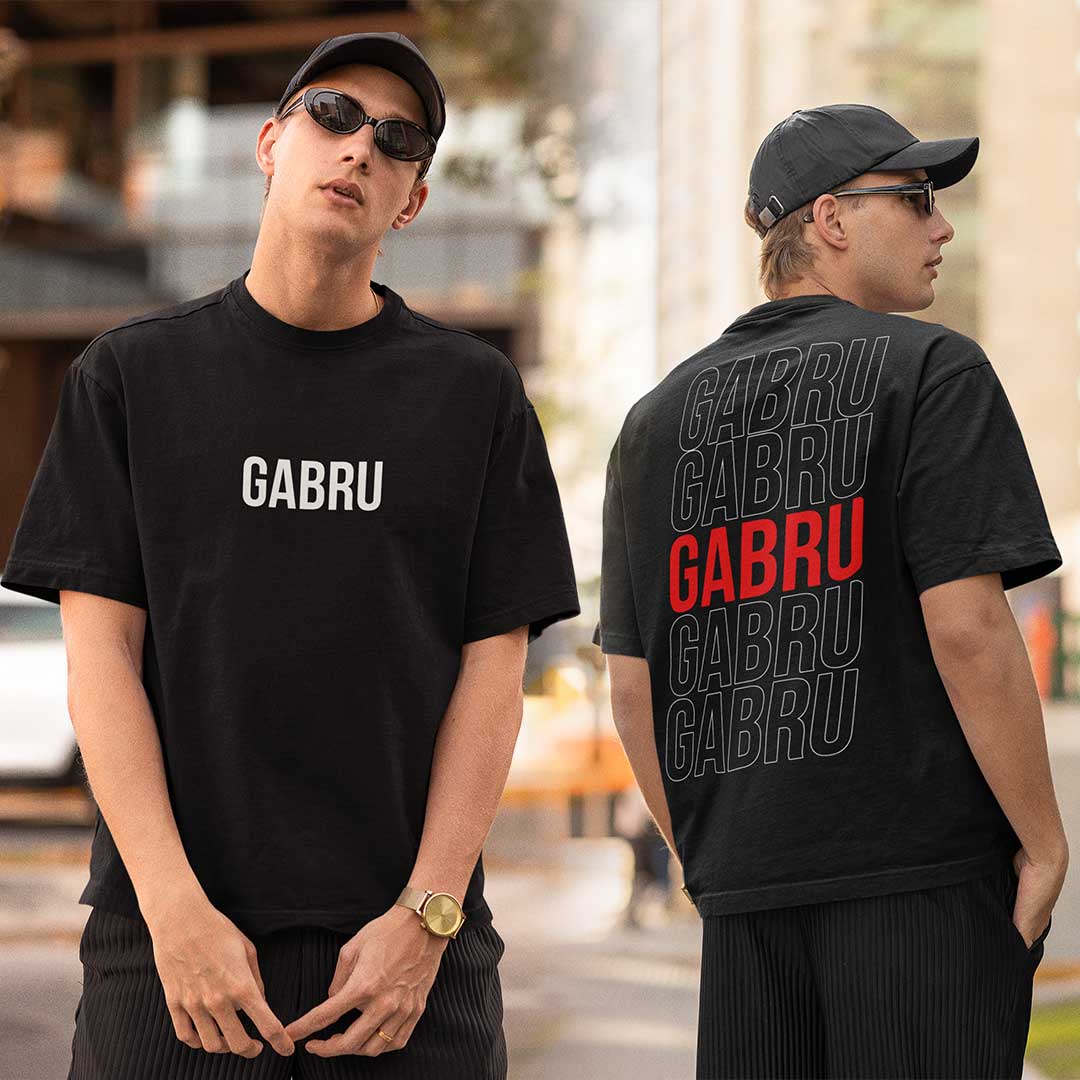 Gabru black Oversized T Shirt