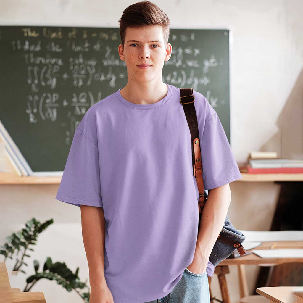 Plain lavender Oversized T Shirt For Men