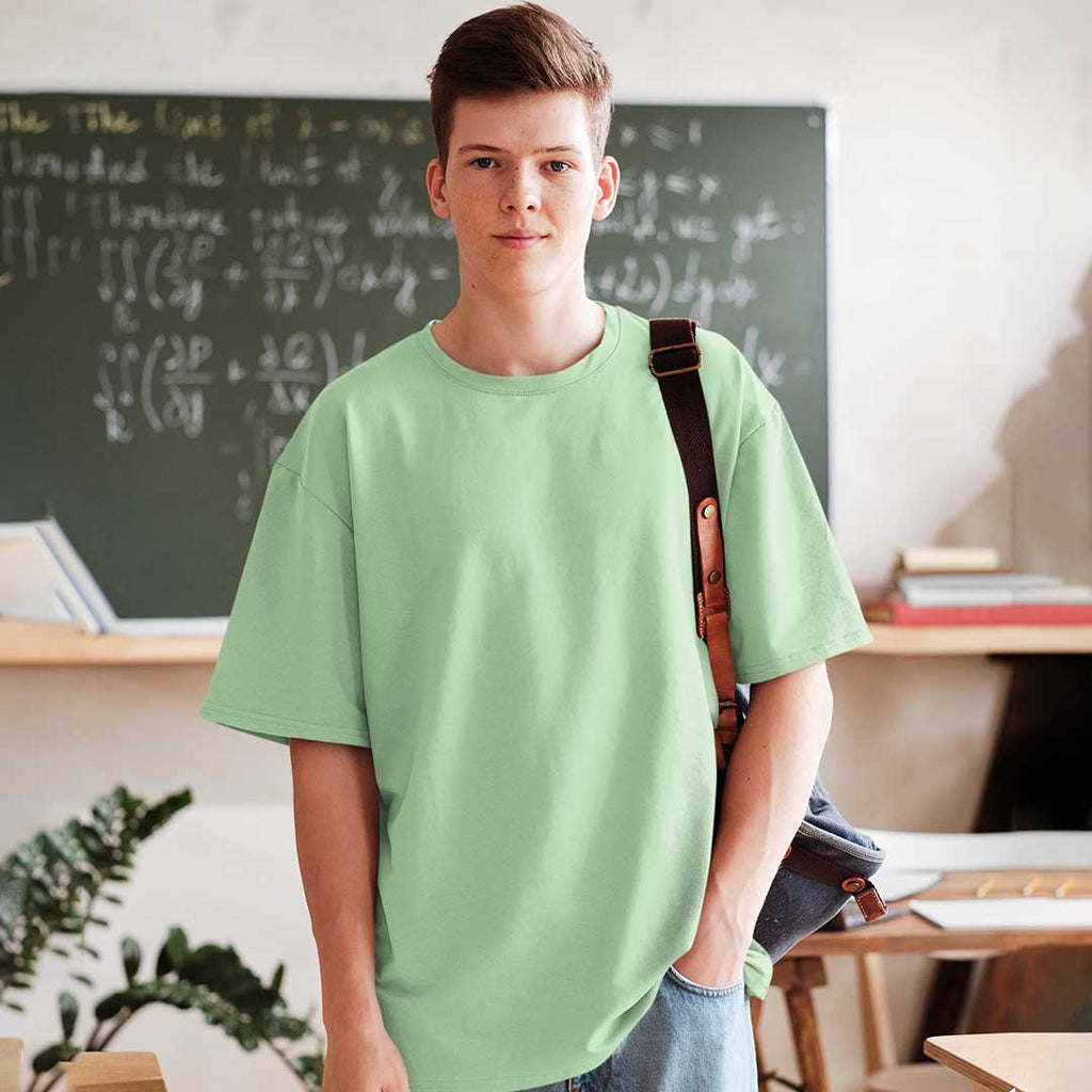 Plain mint green Oversized T Shirt For Men
