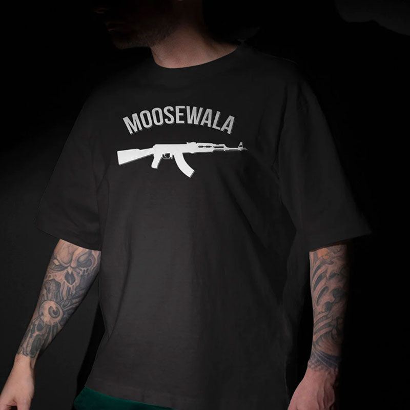 moose wala black oversized t shirt
