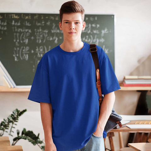 Plain royal blue Oversized T Shirt For Men