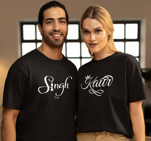 Singh and Kaur Couple T Shirt