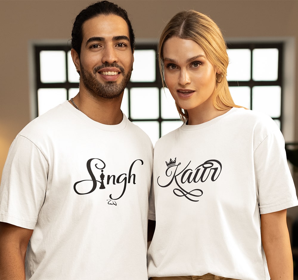 Singh and Kaur Couple T Shirt