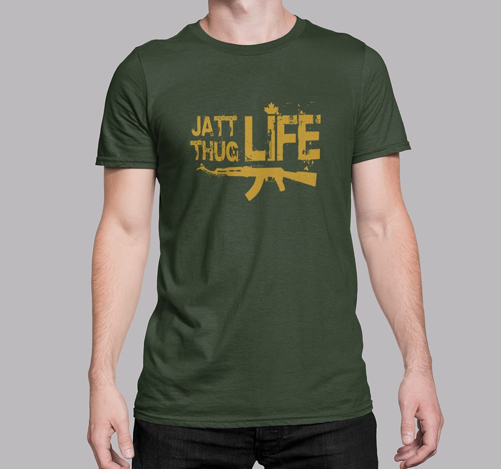 Jatt Thug Life - Men Punjabi T Shirts