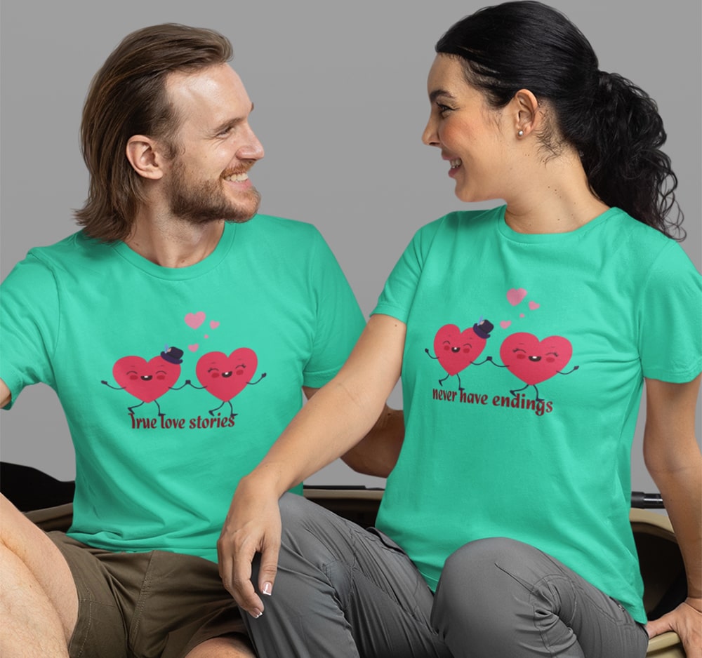 Buy True Love Stories Never Have Endings Couple T Shirts Online India Punjabi Adda 1819