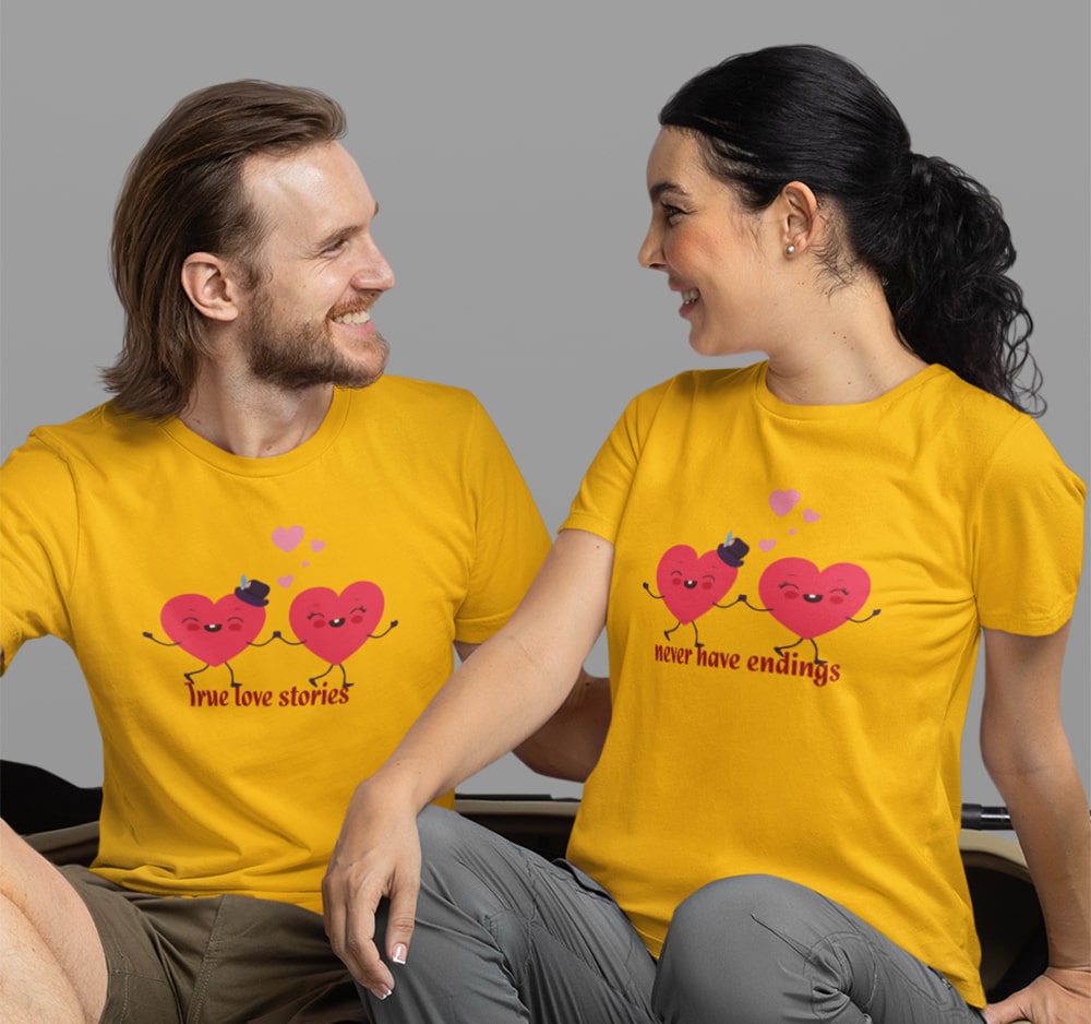 True Love Stories Never Have Endings Couple T Shirt