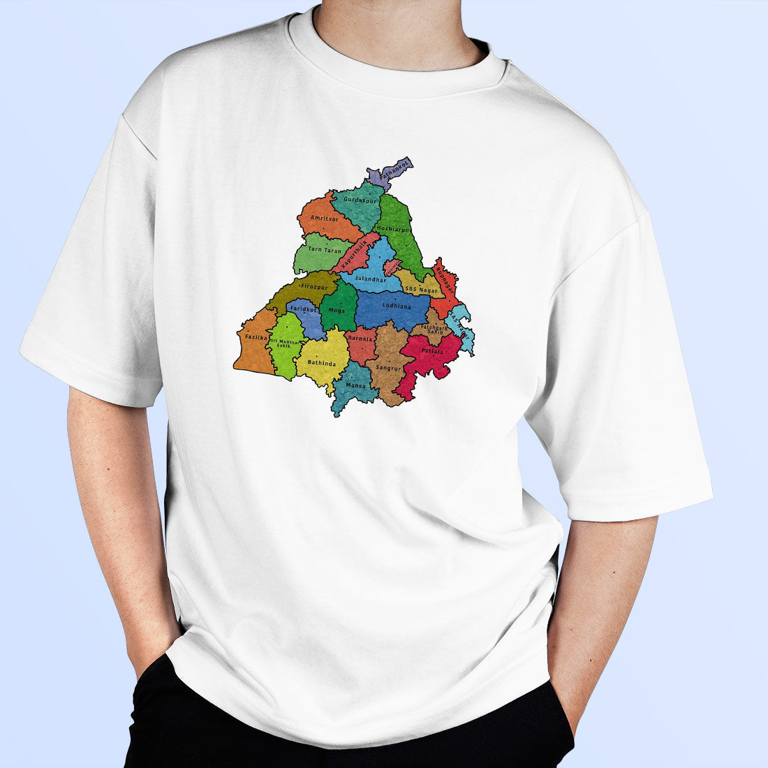 Punjab Map Oversized T Shirt